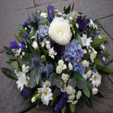 Lizbet - Lilac and Blue Funeral Wreath
