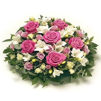 Funeral Posy - Pink Rose & White Freesia